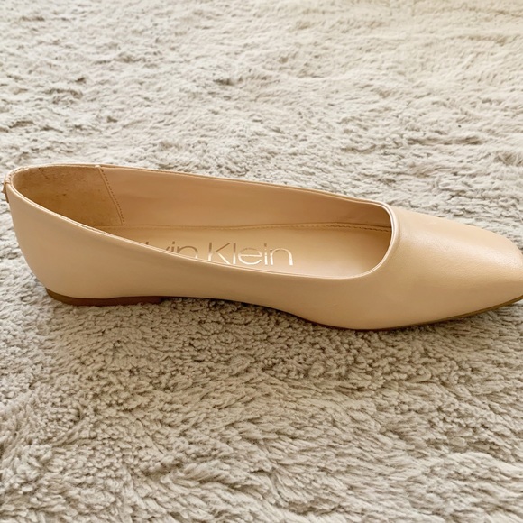 Calvin Klein| Nude Leather Ballerina Flats - Picture 8 of 11
